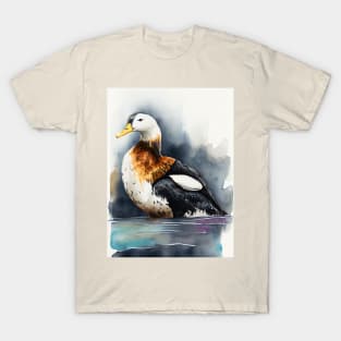 Arctic King Eider - Watercolor Paint T-Shirt